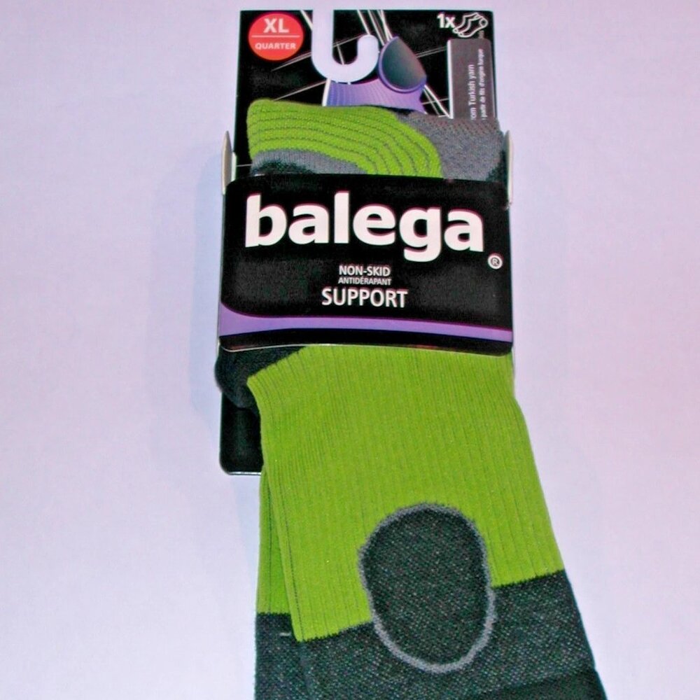 Balega Support Quarter Socks Men's Size XL 12 - 14 Light Gray/Black